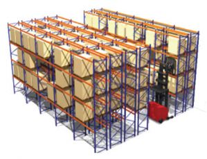 Double deep pallet racking